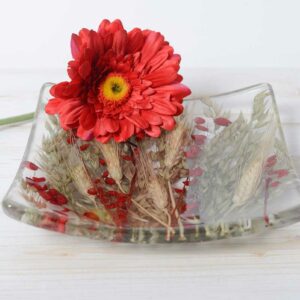 Square plate "VELA" Wheat in Red Collection